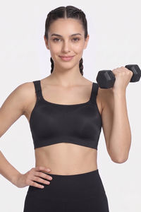 Zelocity High Impact Quick Dry Sports Bra - Jet Black — thumbnail 3